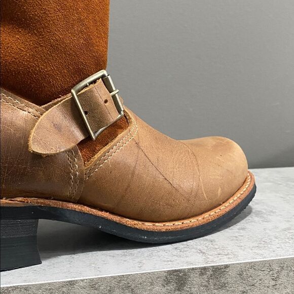 Brown Leather And Suede Ankle Boots with Buckles Size 7 - Picture 11 of 16